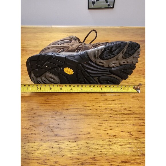 Merrell Moab 2 Mid Waterproof Hiking Boots Men's Size 9W Walnut Brown Vibram EUC - Picture 11 of 12